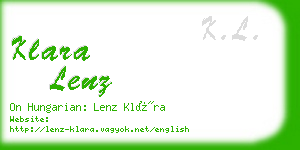 klara lenz business card